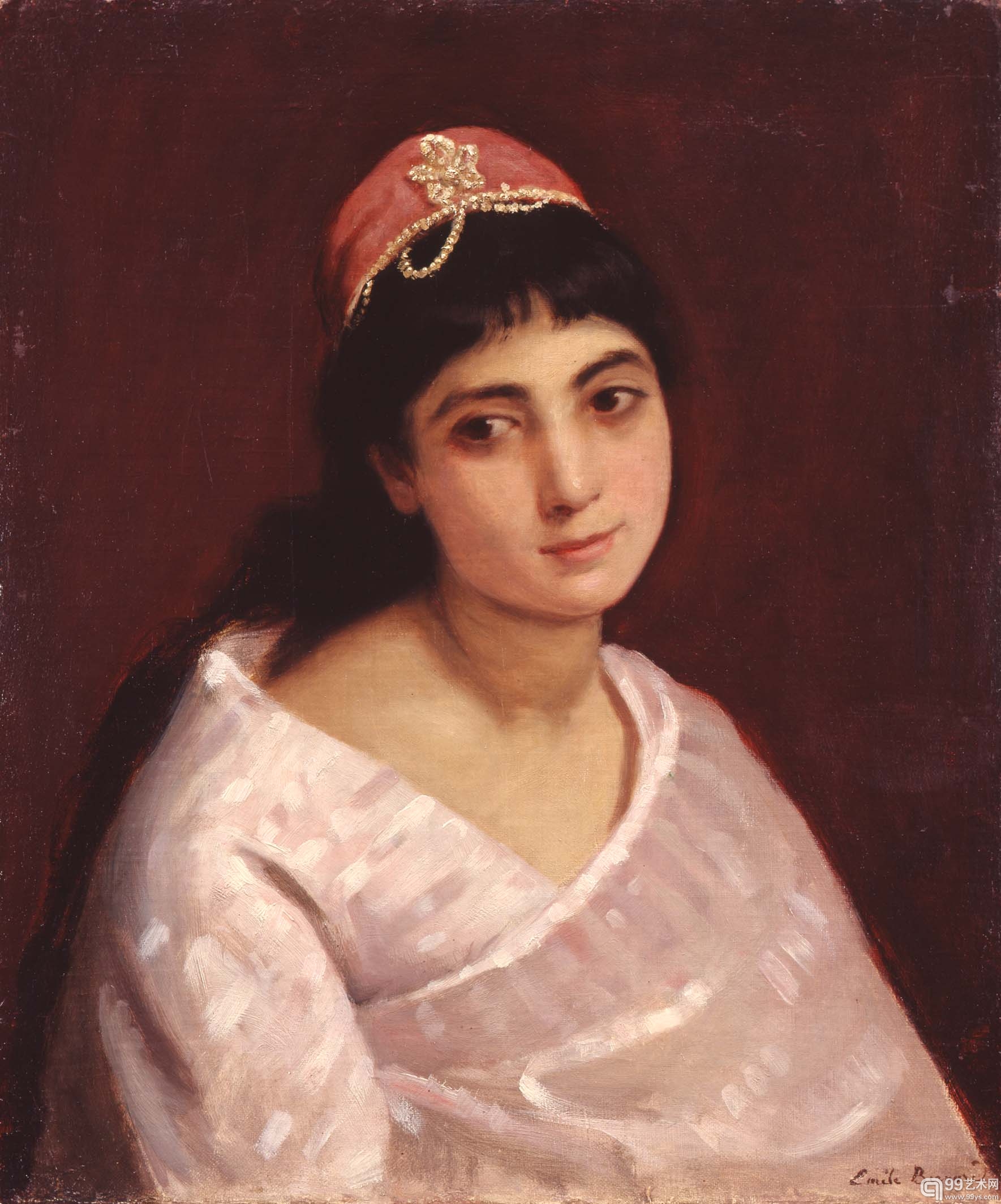 （Zeit-Foto Salon ）Emile Bernard (1868-1941)， Jeune de Orientale，布面油画，56x49cm