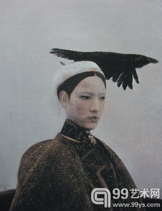 布鲁姆画廊 何多苓 乌鸦是美丽的 The Crow Is Beautiful 布面油画 Oil on canvas 89.8cm×70.0cm 1988