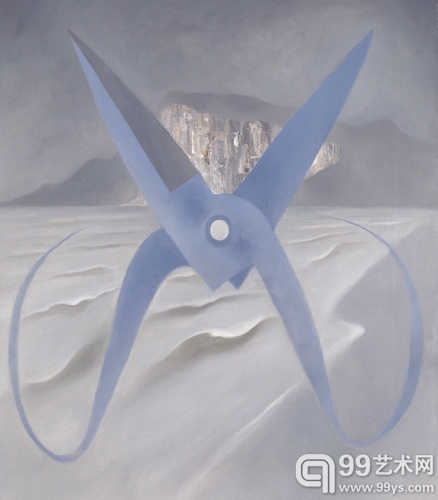 毛旭辉  有西山和滇池的兰色剪刀  1998  布面丙烯  105×120cm