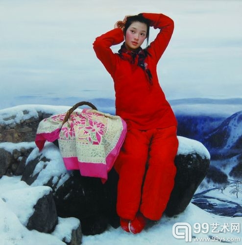 王沂东《美丽乡村》 2009年 油彩布面 100 x 100cm