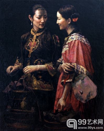 陈逸飞《侍女图》 1997年 油彩布面 150 x 120cm