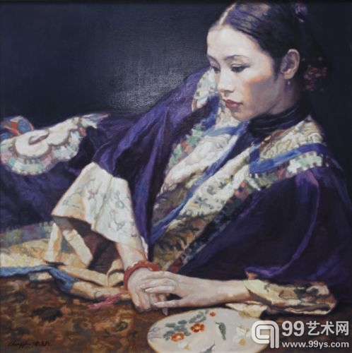 陈逸飞《美人》140×140cm
