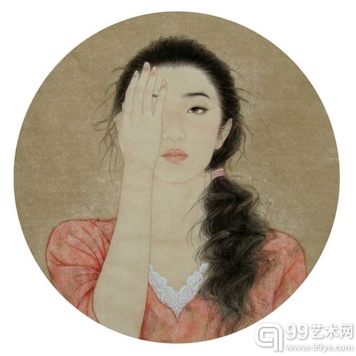 韩梅《都市少女之二》45×45cm