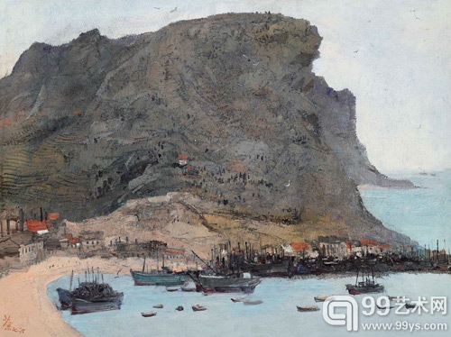 吴冠中  渔港 1976年 油彩木板  46×61cm