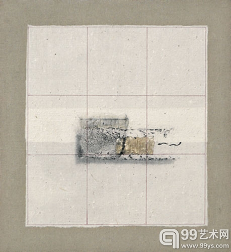 《子曰0868》，2008年，宣纸、水墨、拓、布面、硅胶、纸浆