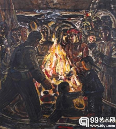 上海聚德2011秋拍，1266号拍品《烤火》