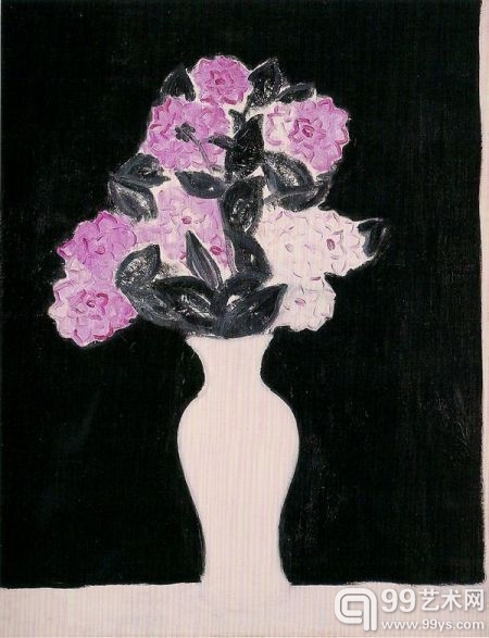 《白瓶花卉》油画画布 115×88cm 1930.