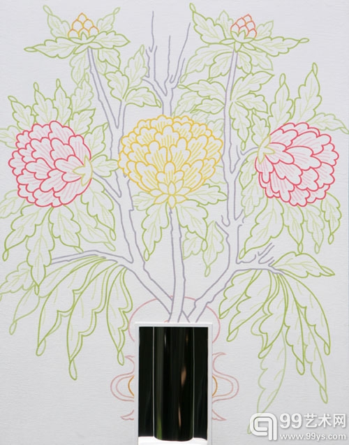 Han-Man-Young-Reproduction-of-time-Flower.2-Acrylic-on-Panel-&-Film.-Mirror-117.5x91x6.5 cm 2010