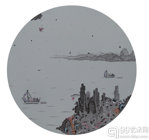 张亚 归园田居No.3 2011 布面丙烯 Diameter 80cm