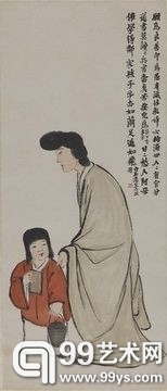 点击进入下一页 齐白石《教子图》