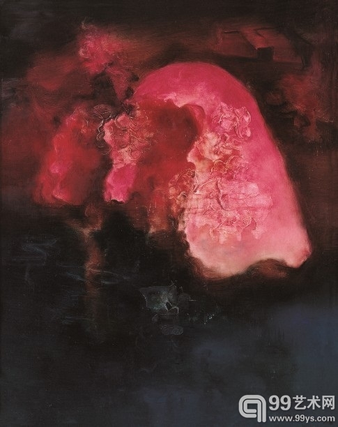 《红石》  周春芽  布面油画 150x120cm 1999 年