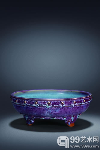 任星航 / Ren Xinghang 钧窑天蓝丁香紫鼓钉洗 Chün Ware Gudingxi of Azure Lilac Color 陶瓷 / Ceramics 9×24 cm