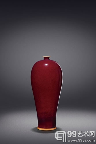 任星航 / Ren Xinghang 钧窑海棠红梅瓶Chün Ware Wintersweet Vase of Red Crabapple Color 陶瓷 / Ceramics 37×17 cm