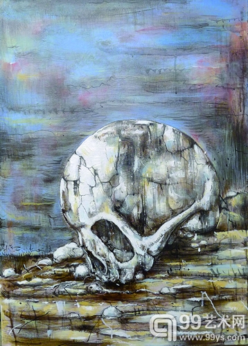 李继开《头骨》布面丙烯 50×70 cm 2012