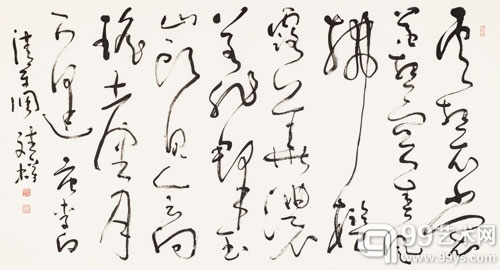 李斌权 / Li Binquan 李白《清平调》/ Li Bai《Qing Ping Diao 纸本镜心 / Paper system of glass 180×97cm 2011