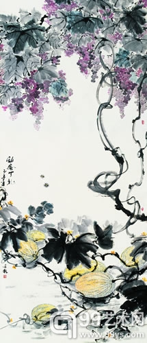 刘岳林 / Liu Yuelin 甜蜜天地 / Sweet World 纸本水墨 / Water & ink on paper246×122cm 2001