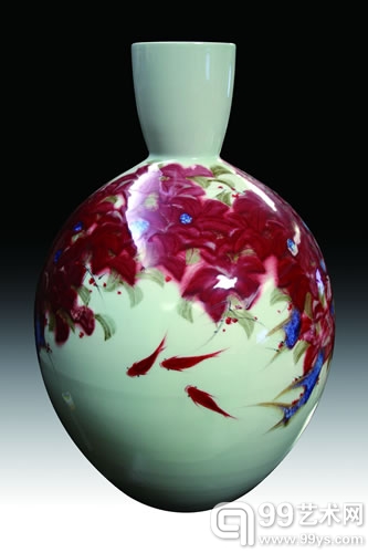 白磊 / Bai Lei "秋韵"瓶 / Porcelain Bottle of "Autumn Melody" 瓷 / CeramicH: 58cm 2011