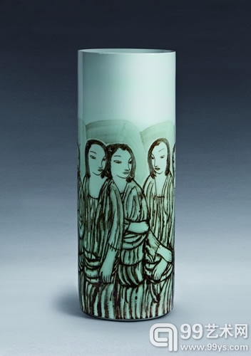 左正尧 / Zuo Zhengyao "大学时光"瓶 Porcelain Bottle of "University Life"瓷 / Ceramic H 90×Φ30cm 2012