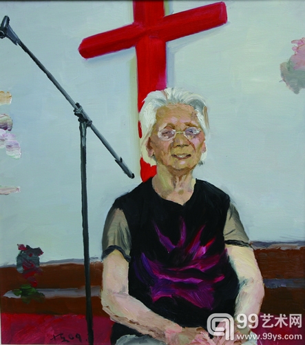 刘小东《张夫人》布面油画 100×90 cm 2009