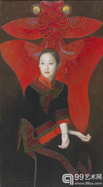 陈衍宁《等待蓝天》147×81cm