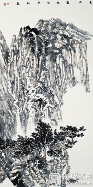 陈风新 《青山观松图》 136x68cm