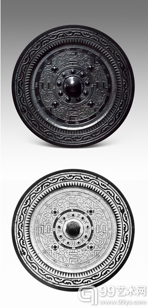 Lot910 刘氏去王氏持铭规矩镜 成交价(含佣金)：RMB 345,000