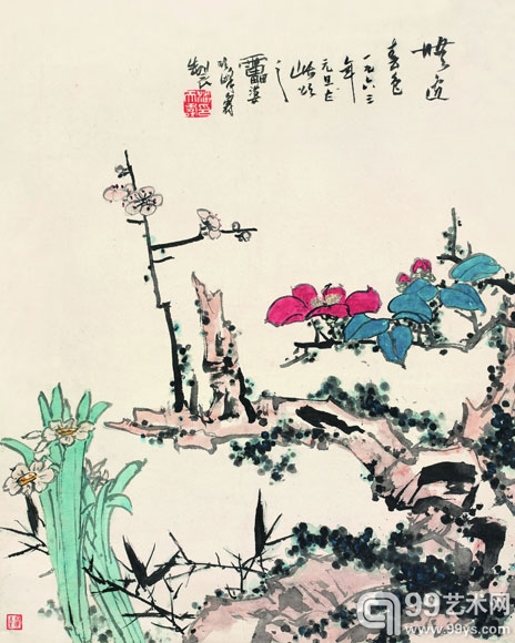 LOT.226 潘天寿《无边春色》设色纸本 镜片 估价：800-1200万元