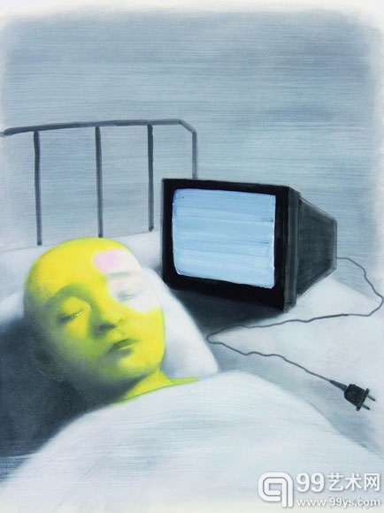张晓刚-失忆与记忆——一周-纸本油彩83 × 64-cm2006