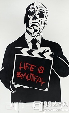 Mr.Brainwash的作品“Life Is Beautiful – Alfred Hitchcock”（2008）将在Doyle New York的这场拍卖会中拍卖，估价1.6-2万美元。