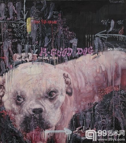 炜《狗》 1995年 油画画布 画框 170×150厘米 成交价：1146万元。