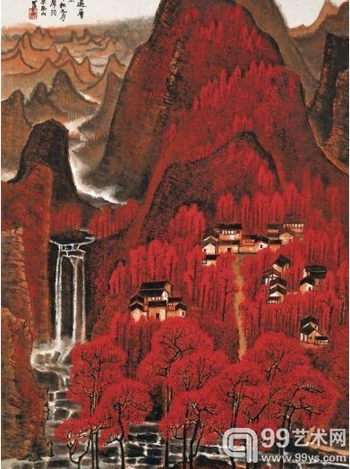 李可染《万山红遍》