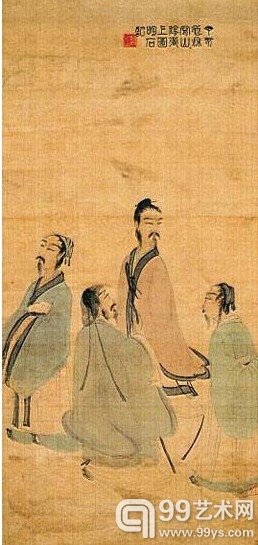 山阴道上，傅抱石，93.5cm×40cm，设色绢本，立轴，1947年。