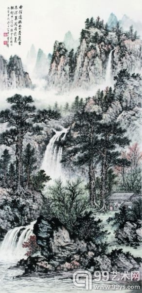 黄君璧作品《曲径通幽》