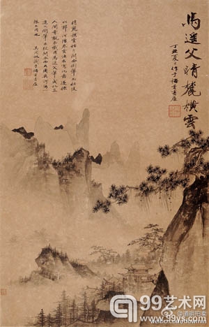 吴湖帆《晴麓横云》66×32cm