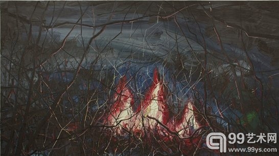 曾梵志（1964年生），《火》，2007年作，油画画布，214.6 x 329.5公分，估价：700万至900万港元
