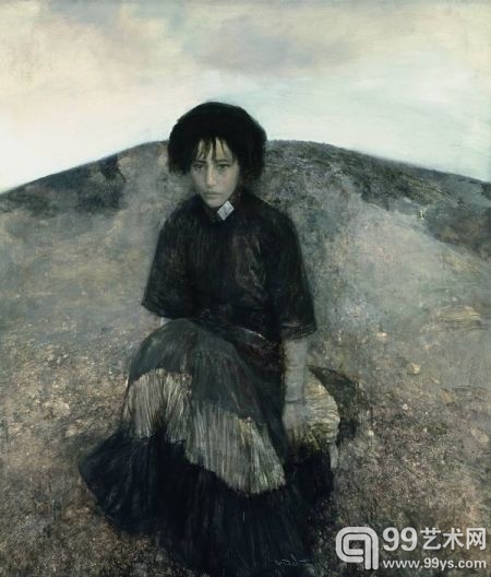 《山边的女人》何多苓 150×130cm 1999