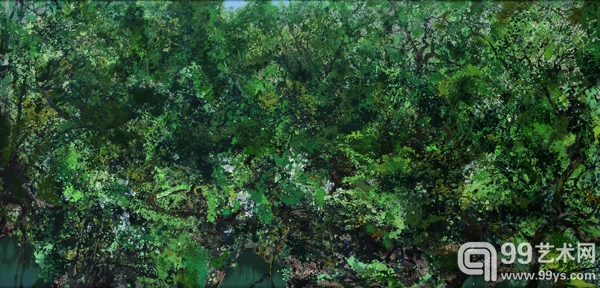 洪凌 Hong Ling幽翠 Remote Verdant120 x 250cm 布面油画Oil on Canvas  2012.jpg