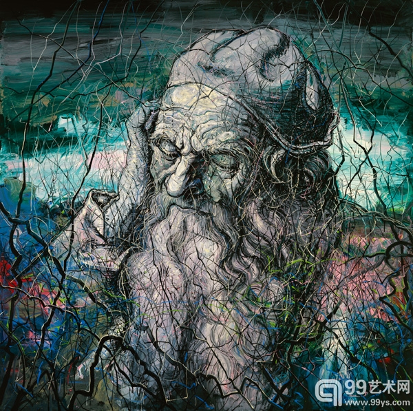 Head-of--an-Old-Man-智者,-400x400cm(in-2-panels),-oil-on-canvas,-2012.jpg