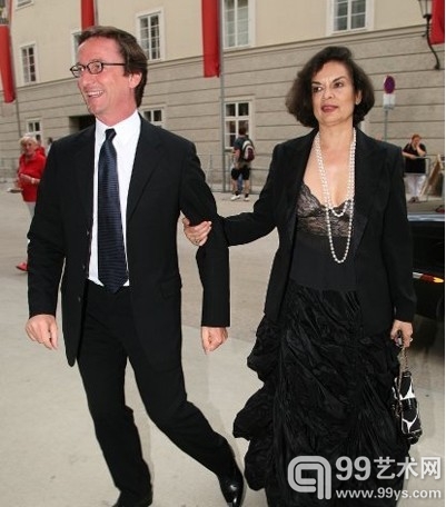 画廊主Thaddaeus Ropac与他的好朋友Bianca Jagger