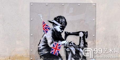 班克斯（Banksy）将要在美国进行拍卖的“壁画”