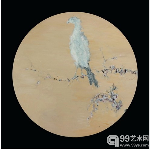 《鸟》 直径150cm 油彩·画布 2011