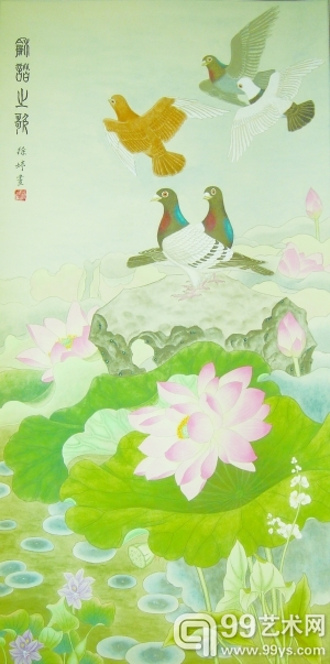 《和谐之歌》（局部） 68cm×136cm