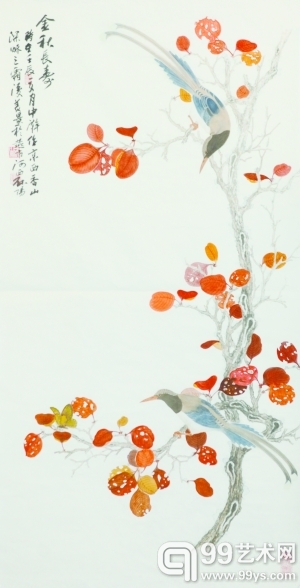 《金秋长寿》 68cm×136cm