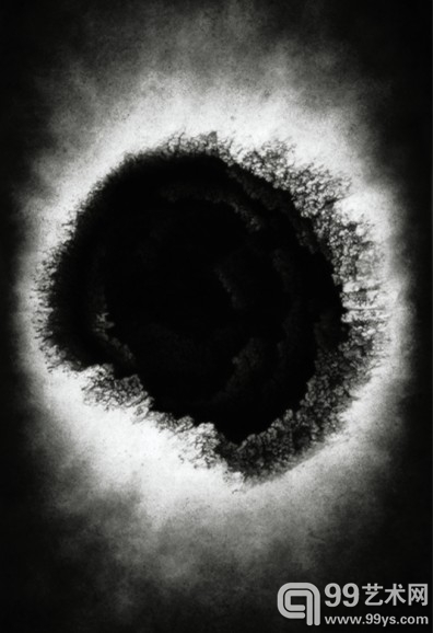张羽：灵光52号：漂浮的残圆，200×100cm，1998