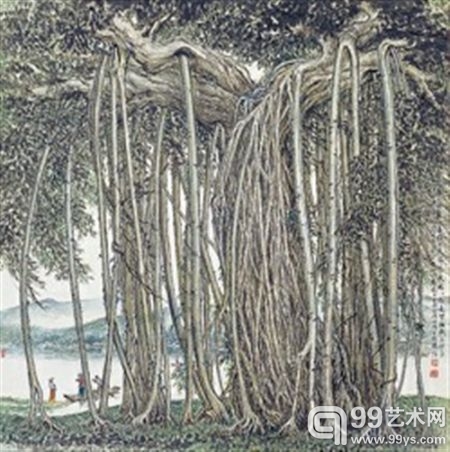 边陲榕障（中国画）1999年 陈培作