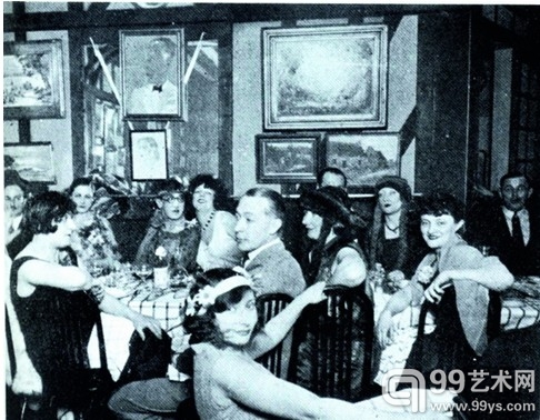 十九世纪末二十世纪初巴黎咖啡馆里的艺术家聚会