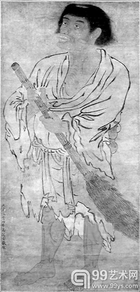 林缉光旗下的纽约贞观国际拍卖公司官网展示的唐代吴道子的《寒山》图。
