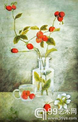 梅琦工笔画作品：《静物》之七