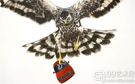 杰里米·戴勒（Jeremy Deller）于英国馆带来的展览“英国魔力”（English Magic）中的白尾鹞
