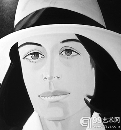 卡茨作品《白色礼帽》。